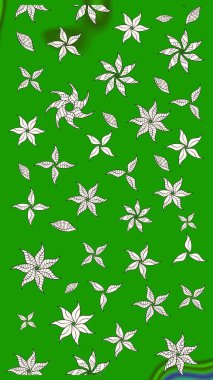 Sevimli küçük çiçek desenle. Raster resim. Çiçek desenli çiçek ve yaprakları ile.