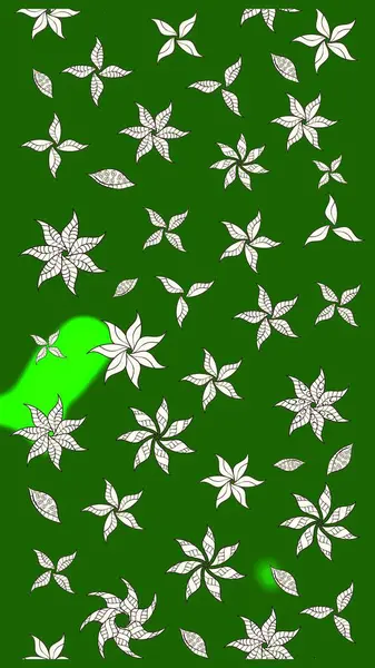 Küçük çiçekte hoş bir çiçek deseni var. Parlak çiçekli yeşil renkler üzerine soyut çizim deseni. Çiçek elementli zarif raster dokusu..