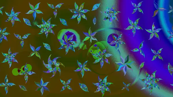 Renkli Bahar Teması eskiz kalıbı. Sevimli çiçek raster deseni. Düz Çiçek Elementleri Tasarımı. Kahverengi renkte çiçekler.