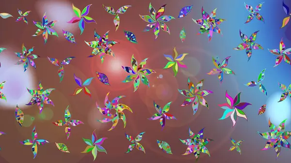 Raster illüstrasyonu. El çizimi. Çiçekli, yapraklı, çiçek desenli çizim..