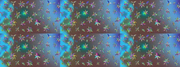 Raster illüstrasyonundaki çiçek desenli çizim. Düz Çiçek Elementleri Tasarımı. Renkli Bahar Teması eskiz kalıbı. Süslü kumaş deseni.