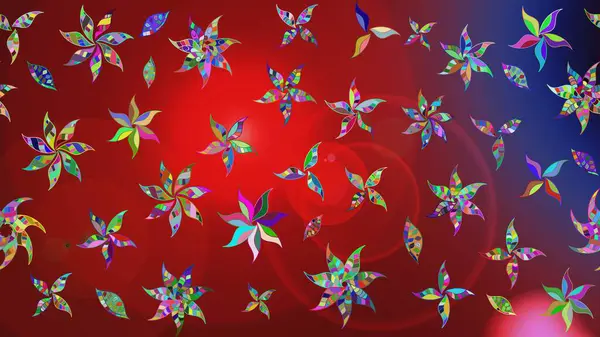 Çiçekli çiçek deseni, suluboya. Küçük çiçekte güzel bir çiçek deseni var. Raster deseni.