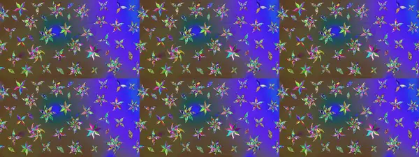 Raster illüstrasyonu. Şirin karalamalı çiçek desenli çizim. Raster illüstrasyonu. El yapımı çiçek ve bitki koleksiyonu. Çizim biçimi menekşe renklerinde.