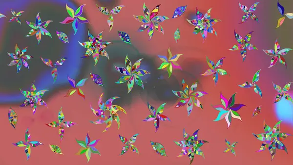 Raster illüstrasyonundaki çiçek desenli çizim. Suluboya tarzında pembe renkte çiçekler.