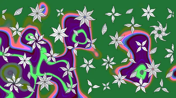 -yeşil çiçekler. Küçük çiçekte güzel bir desen var. Raster deseni. Doğa. Çiçek kolajı. Çiçek arkaplan. Çiçek bileşimi.