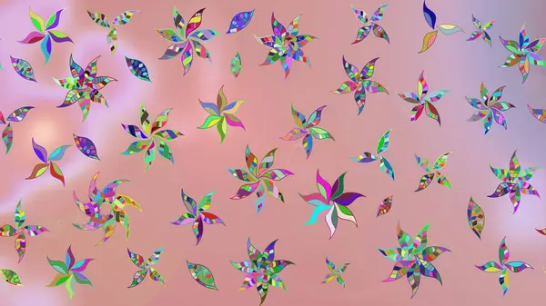 Raster düz çiçek çizim deseni. Hediye ambalaj kağıdı, tebrik kartları, posterler ve pankart tasarımı. Tarafsız renklerde çiçekler.