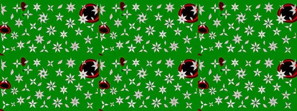 Suluboya resim taklit Raster çizimi. Yeşil renkler. Yaz çiçekleri teması. El çizimi, soyut ve süslü elementler. Klasik çiçekler..