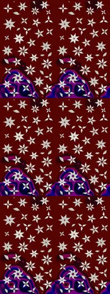 Raster çiçek desenli çiçek deseni, yapraklar, dekoratif elementler, sıçrama, lekeler, el çizimi kontur çizgileri ve Doodle çizim stili, grafik raster çizim çizimi.