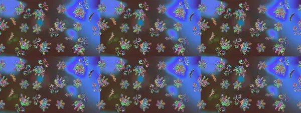 Sevimli küçük çiçek desenle. Raster resim. Çiçek desenli çiçek ve yaprakları ile.