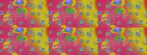 Moda baskıları için zarif bir şablon. Motley illüstrasyonu. Pembe çiçekli bahar çiçekleri. Küçük renkli çiçekler. Küçük çiçekte şirin desenler.