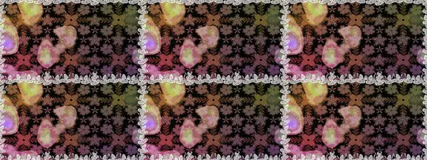 Raster illüstrasyonu. Güzel kumaş deseni. Siyah ve kahverengi renklerde. Raster illüstrasyonunda kusursuz çiçek deseni.