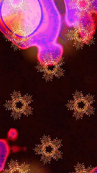 Siyah, kahverengi ve pembe renkler. Noel ve yeni yıl moda baskıları için tatil tasarımı. Raster illüstrasyonu. Kar tanelerinin soyut arkaplanlı Noel deseni.