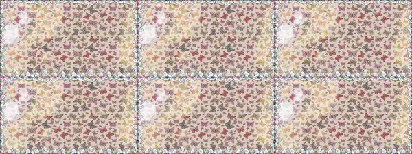 Gri ve nötr renklerde bir resim. Kelebekli Raster çiçeksiz desen. Kağıt, kumaş ve ambalaj için uygun.