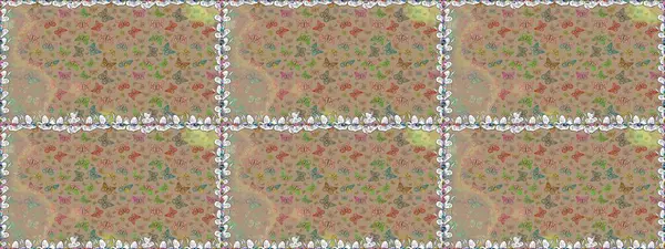 Sevimli kelebekler. Raster geleneksel halk güzel dekoru bej ve nötr arkaplan kıyafet tasarımı için.