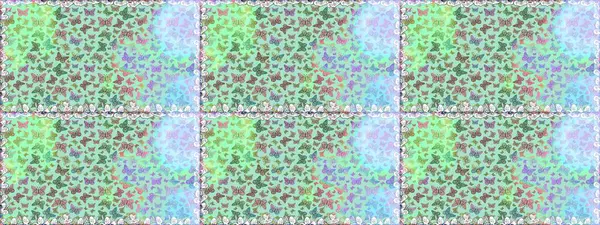 Kusursuz desen. Web sayfası geçmişleri, duvar kağıtları, tekstil ve yüzey dokuları için mükemmel. Raster. Mavi ve nötr arkaplandaki suluboya kelebeklerin. Raster illüstrasyonu.