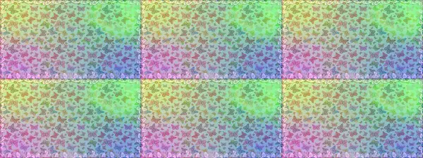 Güzel bir kumaş tasarımı. Raster illüstrasyonu. Dekoratif el çizimi kelebekler. Tarafsız ve mavi renkler üzerine resim.