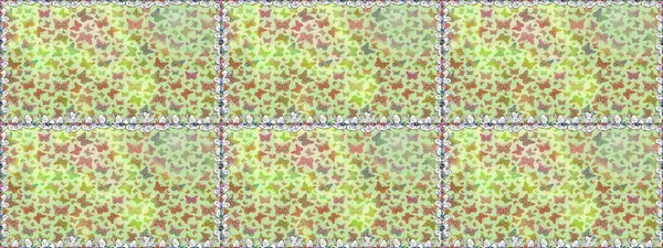 Raster illüstrasyonu. Tropikal temalı kelebek deseni. Tekstil, duvar kâğıtları, web sayfası arkaplanları ve yüzey dokuları için mükemmel. Tarafsız ve bej renkli şirin kelebek deseni.