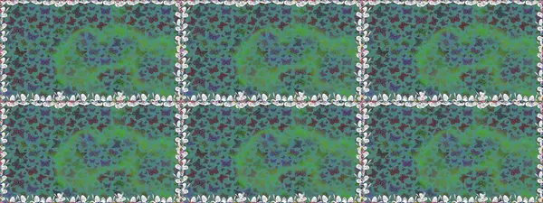 Güve ile Raster Geçmişi. Güzel Kelebek Siluetleriyle Moda Dekorasyonu. Kelebeklerle dolu yaz arkaplanı mavi ve yeşil renkler. Kart, Davetiye ve Yazdırma İçin Basit Kadınsal Desen.