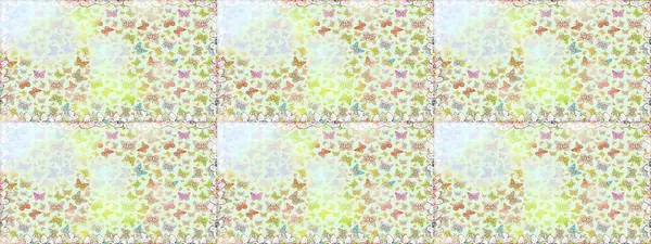 Tarafsız ve bej renkli resimler. Erkekler, kızlar, kıyafetler, duvar kağıtları için soyut bir model. Raster. Fantezi çizimi. Bir sürü kelebek ve kusursuz desen..