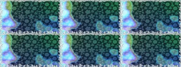 Mavi ve yeşil renkli çiçekler. Düz Çiçek Elementleri Tasarımı. Güzel çiçek deseni. Renkli Bahar Teması Kusursuz Arkaplan.