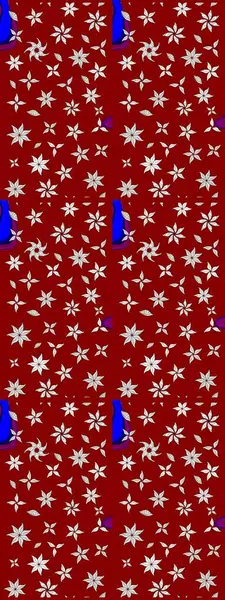 Renkli Bahar Teması eskiz kalıbı. Raster illüstrasyonundaki çiçek desenli çizim. Düz Çiçek Elementleri Tasarımı. Kırmızı renkte çiçekler.