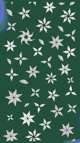 Yeşil renkte güzel çiçekler, suluboya desenli, duvar kağıdı, kart ya da kumaş için fayanslı eskizler. Raster..