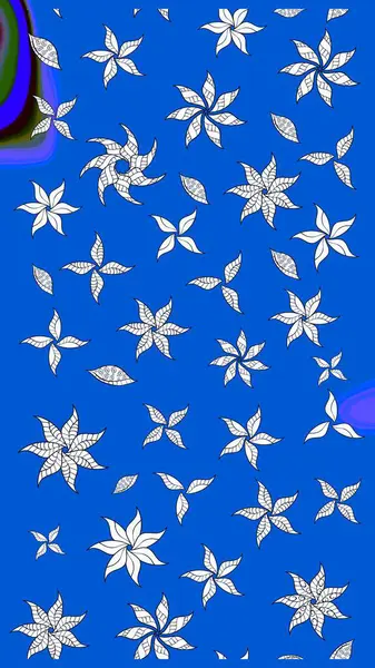 Küçük çiçekte güzel bir desen. Küçük renkli çiçekler. Moda baskıları için zarif bir şablon. Mavi çiçekli bahar çiçekleri. Motley illüstrasyonu.