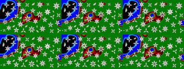 Çiçekli eskiz arkaplanı. Düz Çiçek Elementleri Tasarımı. Renkli Bahar Teması eskiz kalıbı. Çocuk stili.