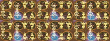 Güzel dekorasyon. Altın renkli suluboya kar taneleri. Raster illüstrasyon kar taneleri. Kışın sembolü.