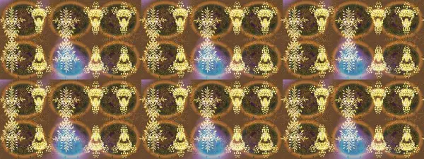 Güzel dekorasyon. Altın renkli suluboya kar taneleri. Raster illüstrasyon kar taneleri. Kışın sembolü.