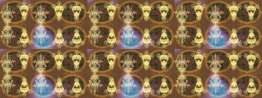 Güzel dekorasyon. Altın renkli suluboya kar taneleri. Raster illüstrasyon kar taneleri. Kışın sembolü.