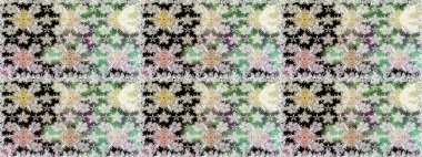 Çiçekli karalama şeklinde Raster çiçek deseni. Yumuşak, bahar çiçekli arka plan. Tarafsız ve gri renkte çiçekler.