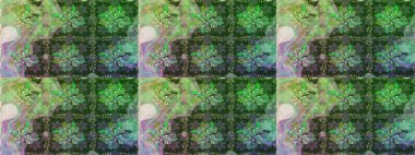 Yeşil ve nötr renklerde güzel çiçekleri olan kusursuz desenli suluboya desenli, duvar kağıdı, kart veya kumaş için fayanslı. Raster..