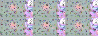 Yatak çarşafları, ceket, paket tasarımı, kumaş ve moda kavramları için tekstil baskısı. Çiçekleri, deniz kabukları, mandalaları ve suluboya efektleriyle donanma geçmişi. Çizim kalıbı etnik tasarım.