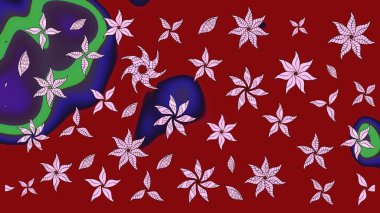 Raster güzel kumaş deseni çiziyor. Renkli Bahar Teması eskiz kalıbı. Çiçek deseni. Düz Çiçek Elementleri Tasarımı.