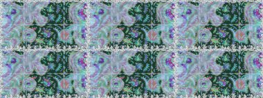 Vadinin çiçekleri mavi ve nötr renklerde. Raster - stok. Kusursuz bir arka plan modeli. Suluboya, elle çizilmiş.