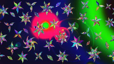 Raster resim. Çiçek desenli çiçek ve yaprakları ile. Sevimli küçük çiçek desenle.