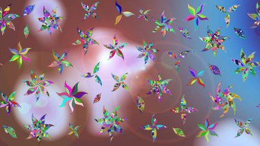 Düz Çiçek Elementleri Tasarımı. Renkli Bahar Teması eskiz kalıbı. Güzel kumaş deseni. Raster illüstrasyonunda çiçek deseni çizimi.