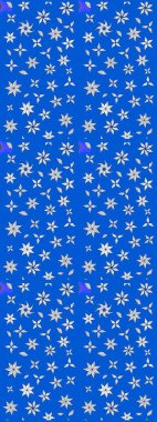 Mavi renkte şirin çiçekler. Küçük çiçekli basit bir çiçek çizimi. Raster illüstrasyonu. Moda baskısı, albüm, ambalaj kağıdı, duvar kağıdı için zarif dekoratif süslemeler..