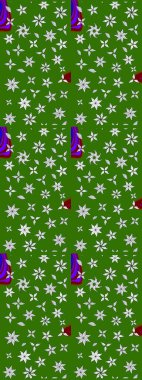 Suluboya çizim kalıbı. Çiçekler suluboya tarzında yeşil renkte. Çiçek izi.