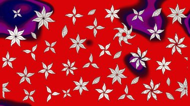 Kırmızı renkte çiçekler. Renkli Yaz Temalı eskiz kalıbı. Çiçekli eskiz çizimi. Düz Çiçek Elementleri Tasarımı.