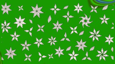 Arkaplan dokusu, duvar kağıdı, yeşil renkli çiçek teması. Kabile sanatı boho baskısı, klasik çiçek arkaplanı. Soyut etnik raster çizim kalıbı.