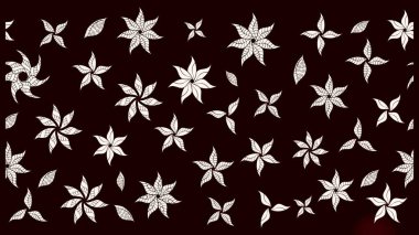 Siyah renklerde. Çiçekli güzel suluboya desen. Raster illüstrasyonu.