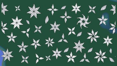 Çiçek desenli çizim. Düz Çiçek Elementleri Tasarımı. Renkli Bahar Teması eskiz kalıbı. Raster illüstrasyonu. Güzel kumaş deseni. Asya tekstil tarzında.