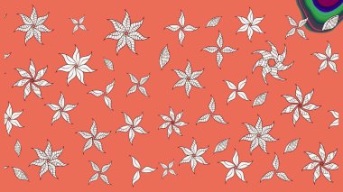 Çiçekli zambakların eskiz geçmişi. Çiçek tasarımı için inanılmaz bir kolaj cenneti tarzı. Parlak çiçekli kolaj çiçekleri portakal rengi..