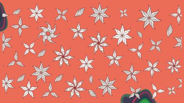 Çiçek tasarımı için inanılmaz bir kolaj cenneti tarzı. Parlak çiçekli kolaj çiçekleri turuncu. Çiçekli zambaklar eskiz arka planı.