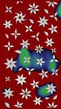 Vadinin çiçekleri kırmızı renklerde. Çiçeksel çizim kalıbının çizimi.