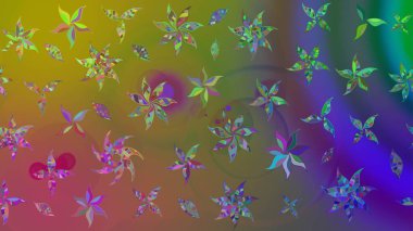 Soyut etnik raster çizim kalıbı. Arkaplan dokusu, duvar kağıdı, yeşil renkli çiçek teması. Kabile sanatı boho baskısı, klasik çiçek arkaplanı.