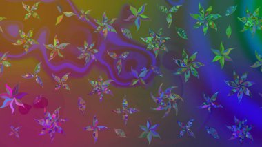 Raster illüstrasyonu. Robot resim. Küçük çiçekte sevimli çiçek deseni var..