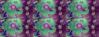 Çiçekler, yapraklar, dekoratif elementler, sıçramalar, lekeler, el çizimleri çizimleri ve Doodle çizimleri, grafik raster çizimleri.